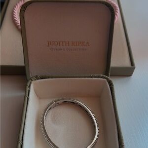 Judith Ripka Silver Classic Bangle Bracelet